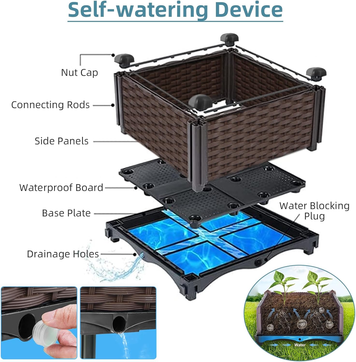 Fioriera da Giardino in Rattan - Self Watering Planter recensione e prezzo